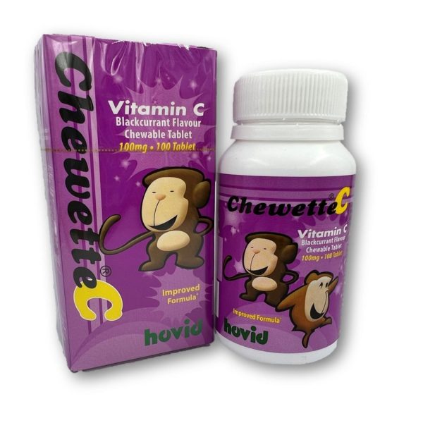 Hovid Chewette C Vitamin C tablets (Blackcurrent flavor) (100 tablets)  Fixed Size Hot on Sale