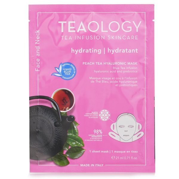 Teaology Peach Tea Hyaluronic Face & Neck Mask  21ml 0.17oz Supply