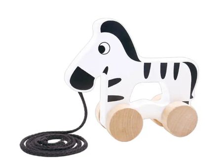 Tooky Toy Co Pull Along - Zebra  15x6x18cm For Discount