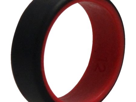 ROQ Silicone Wedding 2Layer Beveled 8mm Ring - Red-Black by ROQ for Men - 12 mm Ring Sale