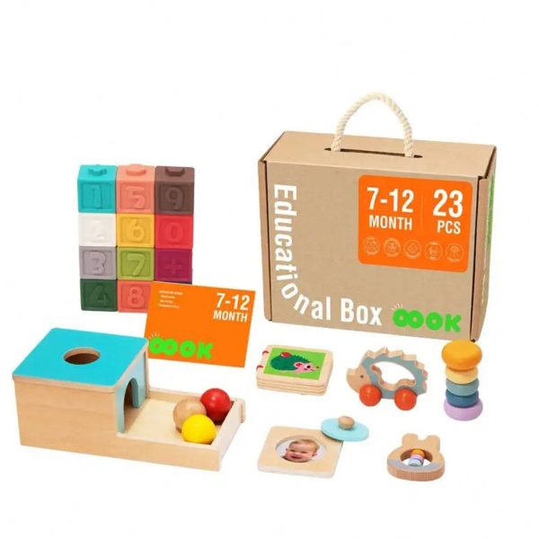 Tooky Toy Co 7-12m Baby Sensory Educational Learning Educational Box  32x27x14cm Hot on Sale