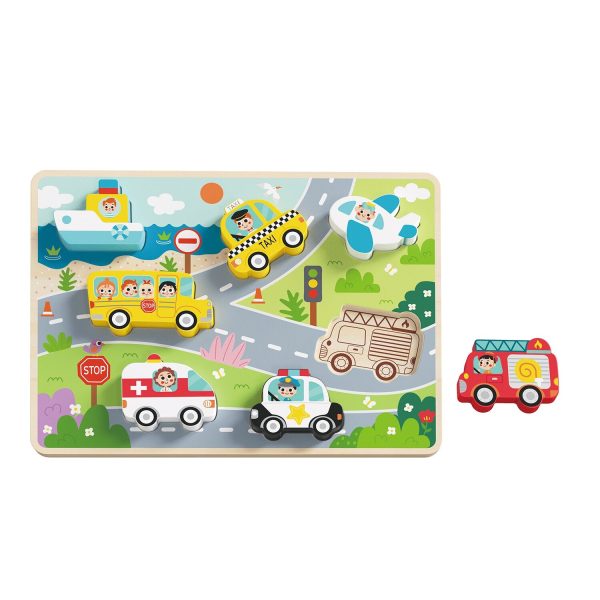 Tooky Toy Co Chunky Puzzle - Transportation  30x21x2cm Online