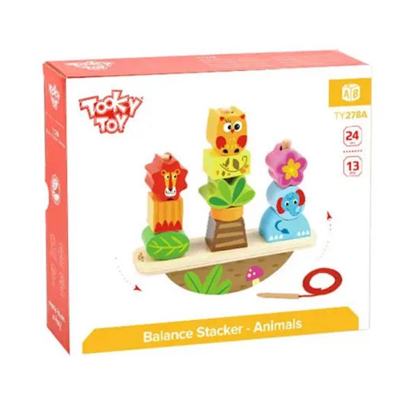 Tooky Toy Co Balance Stacker - Animals  20x7x20cm Sale