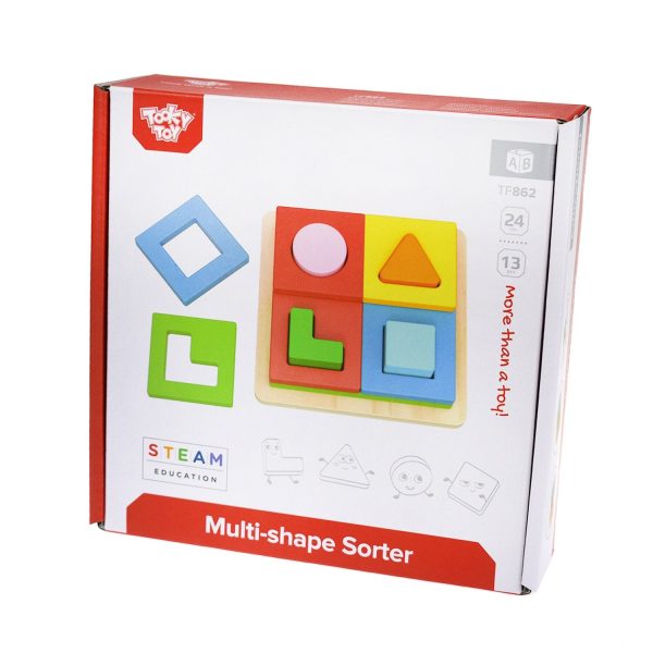 Tooky Toy Co Muti-shape Sorter  14x14x5cm Cheap