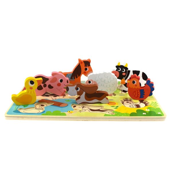 Tooky Toy Co Chunky Puzzle - Farm  30x21x2cm Discount