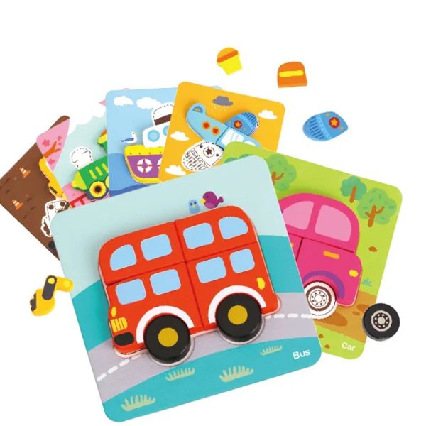 Tooky Toy Co 6 In Mini Transportation Puzzle  17x17x2cm Fashion