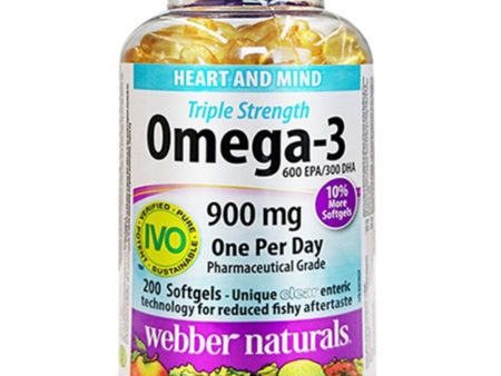 Webber naturals Triple Strength Omega-3 (900 mg EPA DHA) 200 softgels  Fixed Size Discount