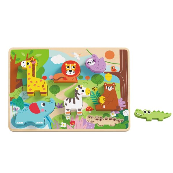 Tooky Toy Co Chunky Puzzle - Animal  30x21x2cm For Cheap