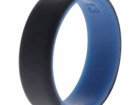 ROQ Silicone Wedding 2Layer Beveled 8mm Ring - Blue-Black by ROQ for Men - 13 mm Ring Cheap