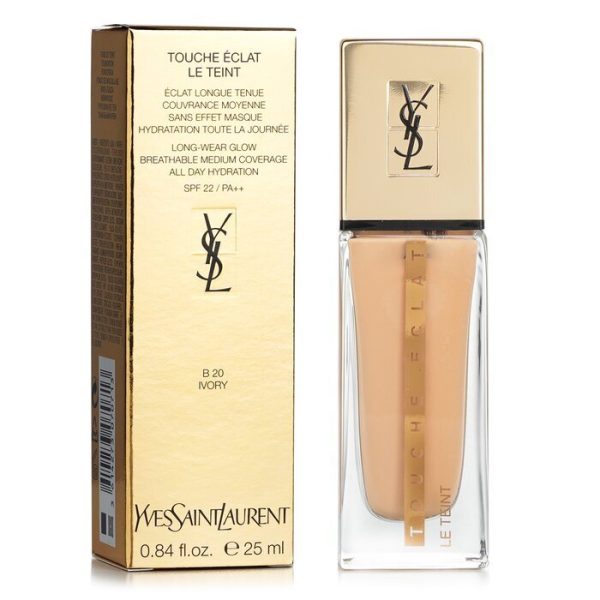 Yves Saint Laurent Touche Eclat Le Teint Long Wear Glow Foundation SPF22 - # B20 Ivory 25ml 0.84oz Online Sale