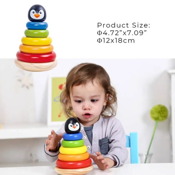 Tooky Toy Co Penguin Tower  12x12x18cm Online