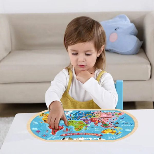 Tooky Toy Co World Map Puzzle  45x30x1cm Online now