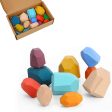 Tooky Toy Co Wooden Stacking Stones - 16 pcs  18x14x5cm Online now