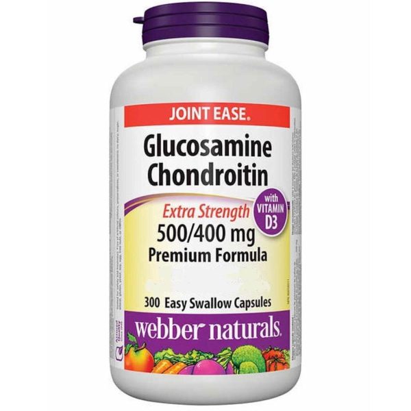 Webber naturals Glucosamine Chondroitin with Vitamin D3 300 capsules  Fixed Size Hot on Sale