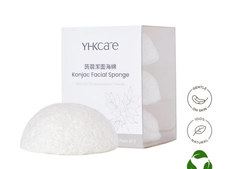 YHKCARE Konjac Sponge (Pure) Trio pack  3pcs Hot on Sale