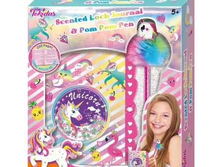 Tokidas Secret Lock Journal & Pom Pom Pen Set - Unicorn  21x24x4cm Cheap