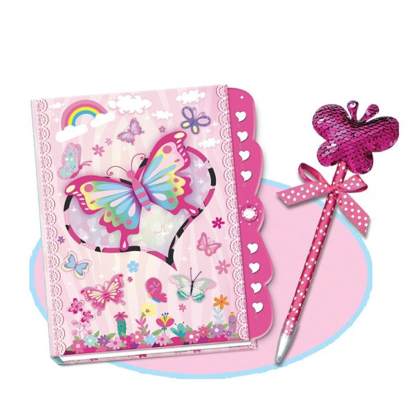 Tokidas Secret Lock Journal & Pom Pom Pen Set - Butterfly  21x24x4cm on Sale