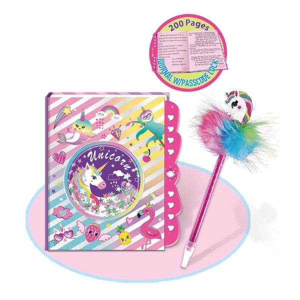 Tokidas Secret Lock Journal & Pom Pom Pen Set - Unicorn  21x24x4cm Cheap